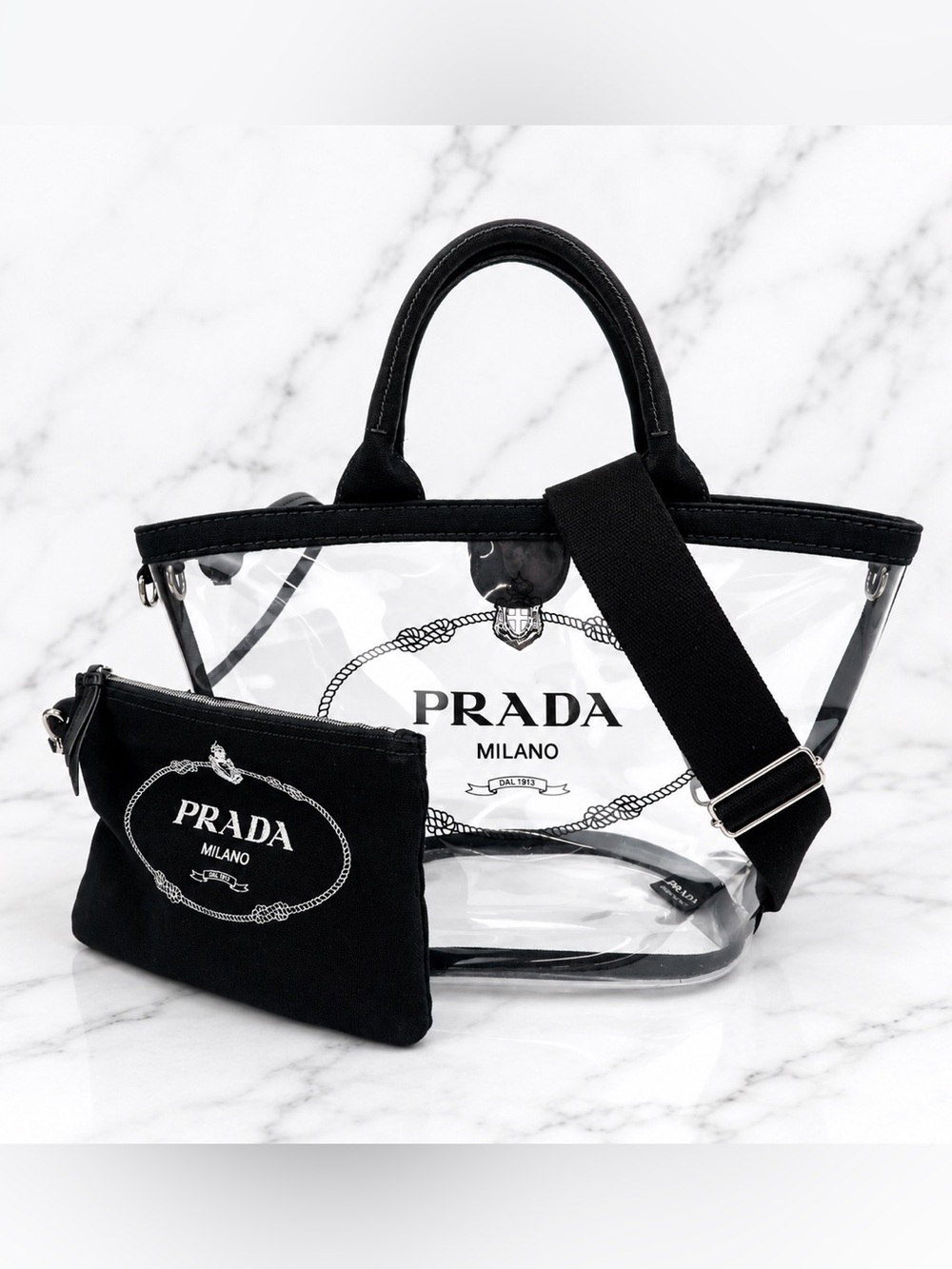 Prada Transparent Canapa Tote